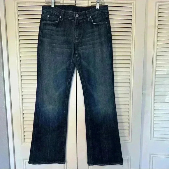 7  for all Mankind bootcut low rise medium wash size 31 western Y2K stretch - Picture 3 of 12